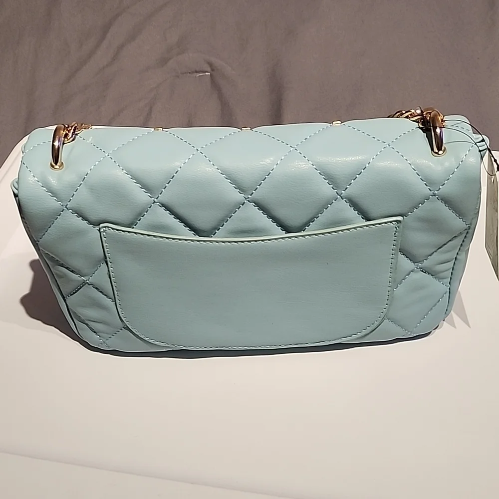 Badgley Mischka Sky Blue Quilted Crossbody Bag